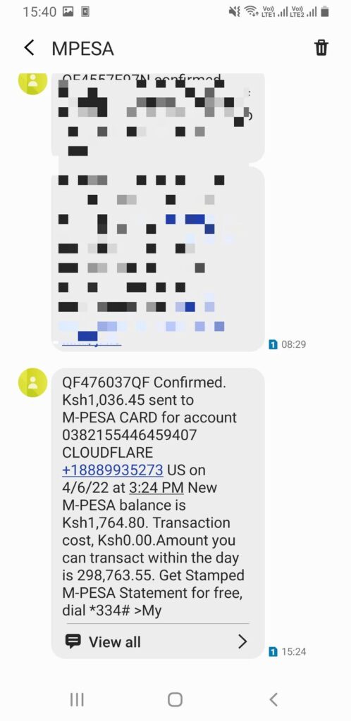 MPESA GlobalPay virtual visa card