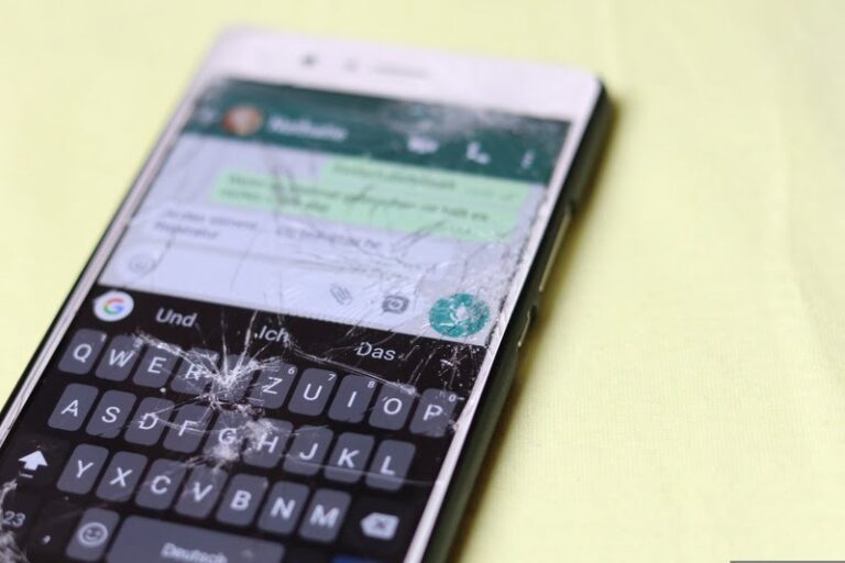 Phone with a cracked screen