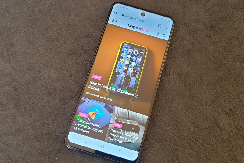 Browser opened on a Tecno Camon 19
