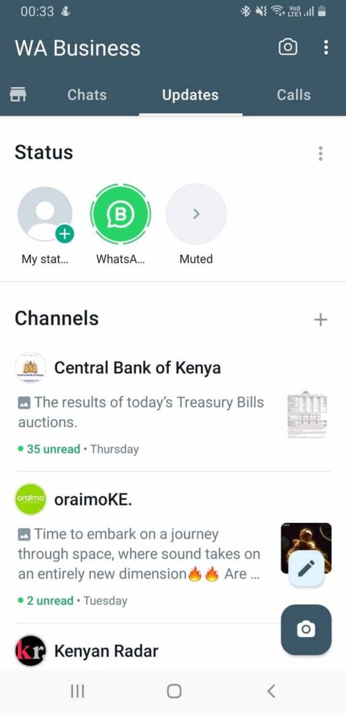 Whatsapp status page
