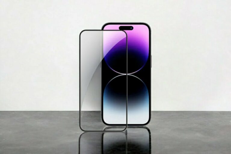 iphone screen protector next to iphone 14 pro