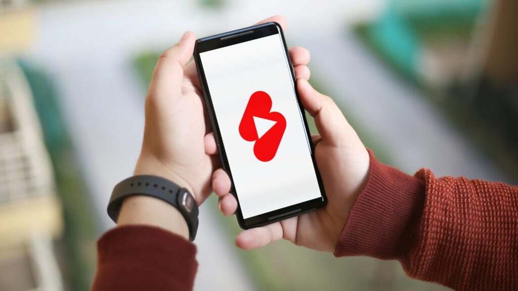 short logo on a smartphone