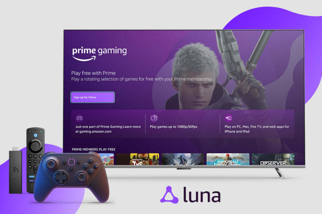 Luna prime gaming channel on a tv