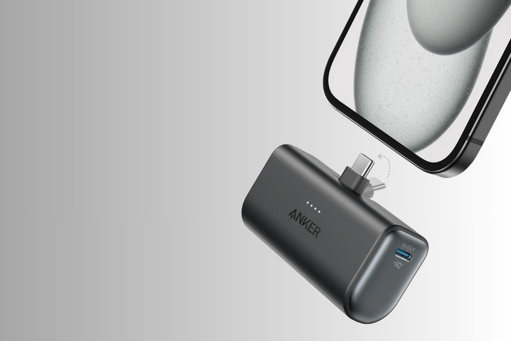 USB power bank under phone